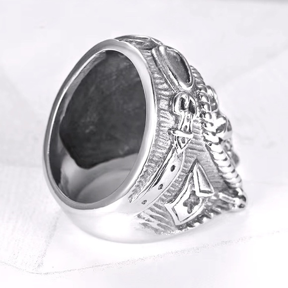 🔴 CLEARANCE 🔖 NWT 💀 STAINLESS STEEL BIKER SKELETON SKULL RING Men’s 10 11 12 - Picture 4 of 4
